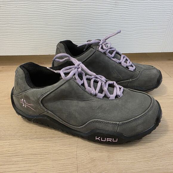Kuru Gray Suede Purple Chicane Grunge Outdoor Hiking Sneakers Size 8 Wide - Picture 1 of 8